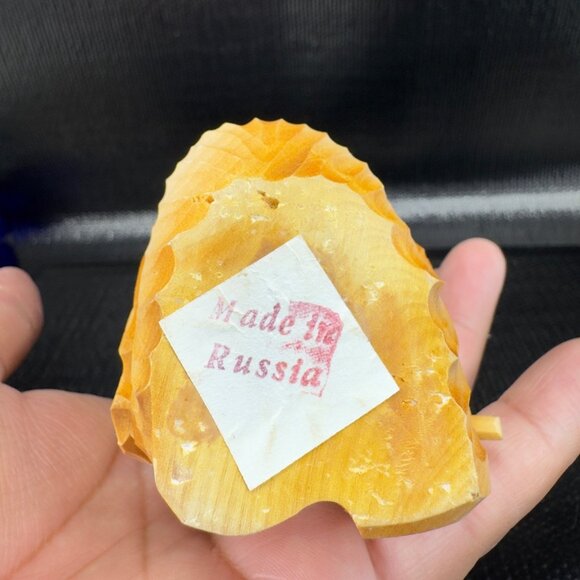 Russian Folk Art Hand Carved Wooden Bear With Spoon Figurine Vintage Decor - Picture 4 of 10